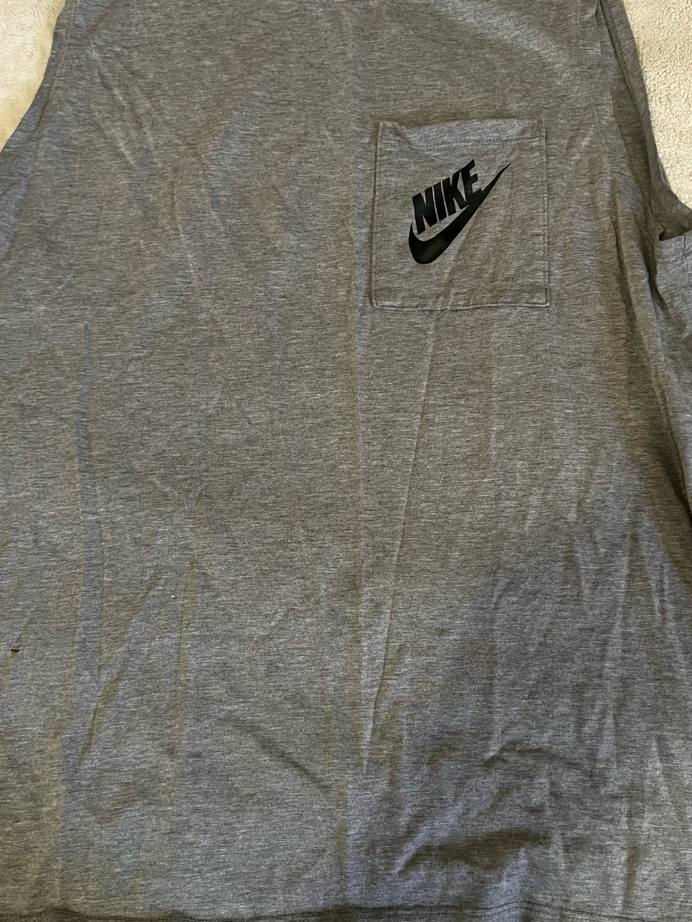 Nike Men’s Gray Tank Top with Black Pocket Logo